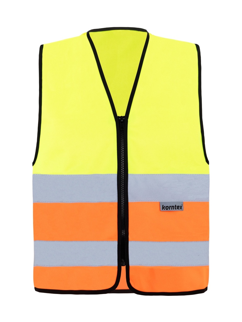 Korntex Warnweste mit Reissverschluss EN 20471, neongelb/neonorange, L