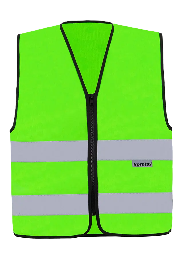Korntex Safety Vest with Zipper - neongrün - 4XL