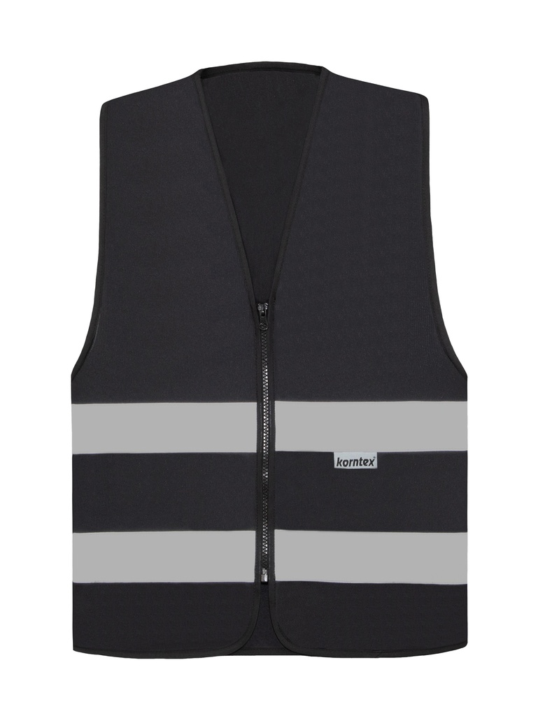Korntex Safety Vest with Zipper, black, XXL