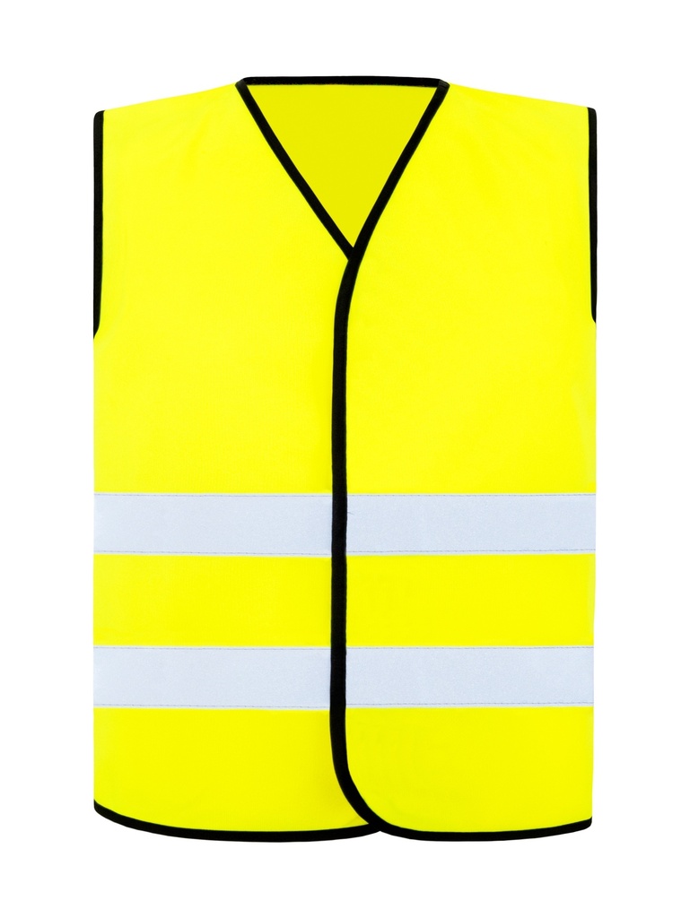 Korntex Safety Vest Comfort-Fit - Black Hem, high visibility yellow, S/M