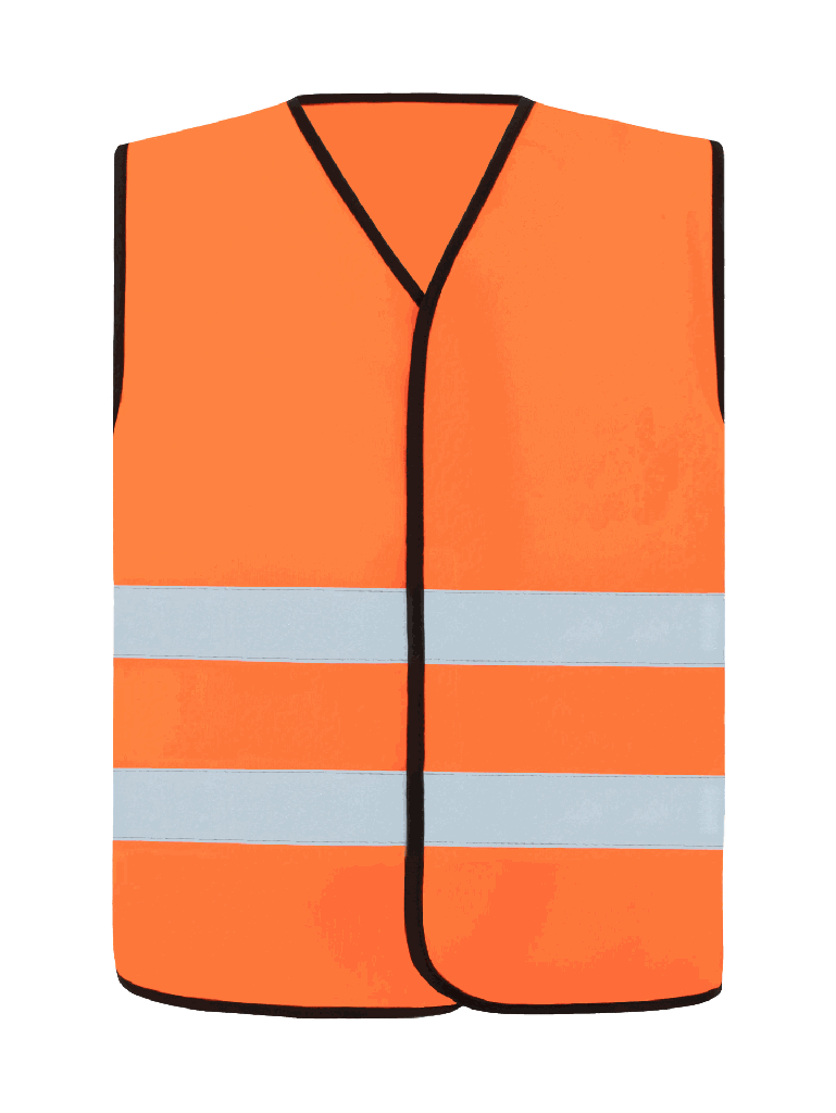 Korntex Warnweste CF mit schwarzem Saum EN 20471, neonorange, L/XL