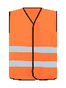 Korntex Warnweste CF mit schwarzem Saum EN 20471, neonorange, L/XL