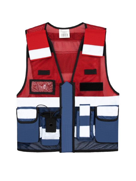 Korntex taktische Mesh Einsatzweste - rot/navyblau - M/XL